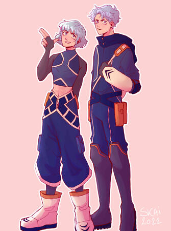 full color, full body + extra character