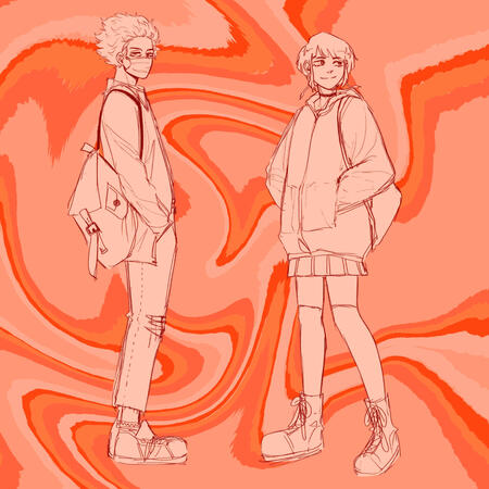 sketch, full body + extra character