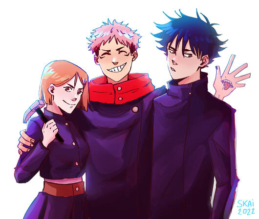 full color, halfbody + 2 extra characters